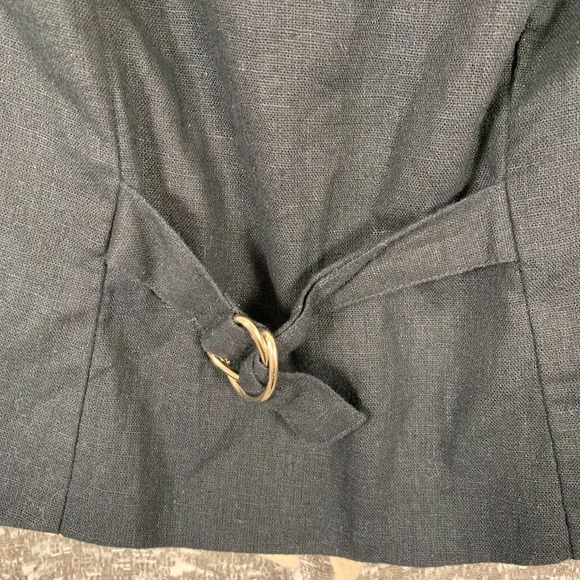 Abercrombie & Fitch Linen Blend Vest Black/Tan Minimalist Chic Women's XXS - Picture 7 of 9